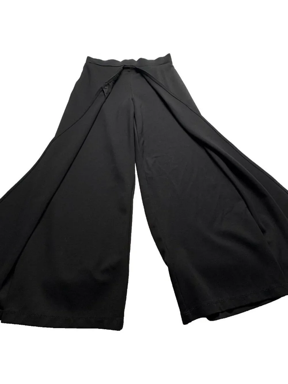BETABRAND Women Overlay Bootcut Pants Sz MP Black Casual Chic‎ Modern 68-20